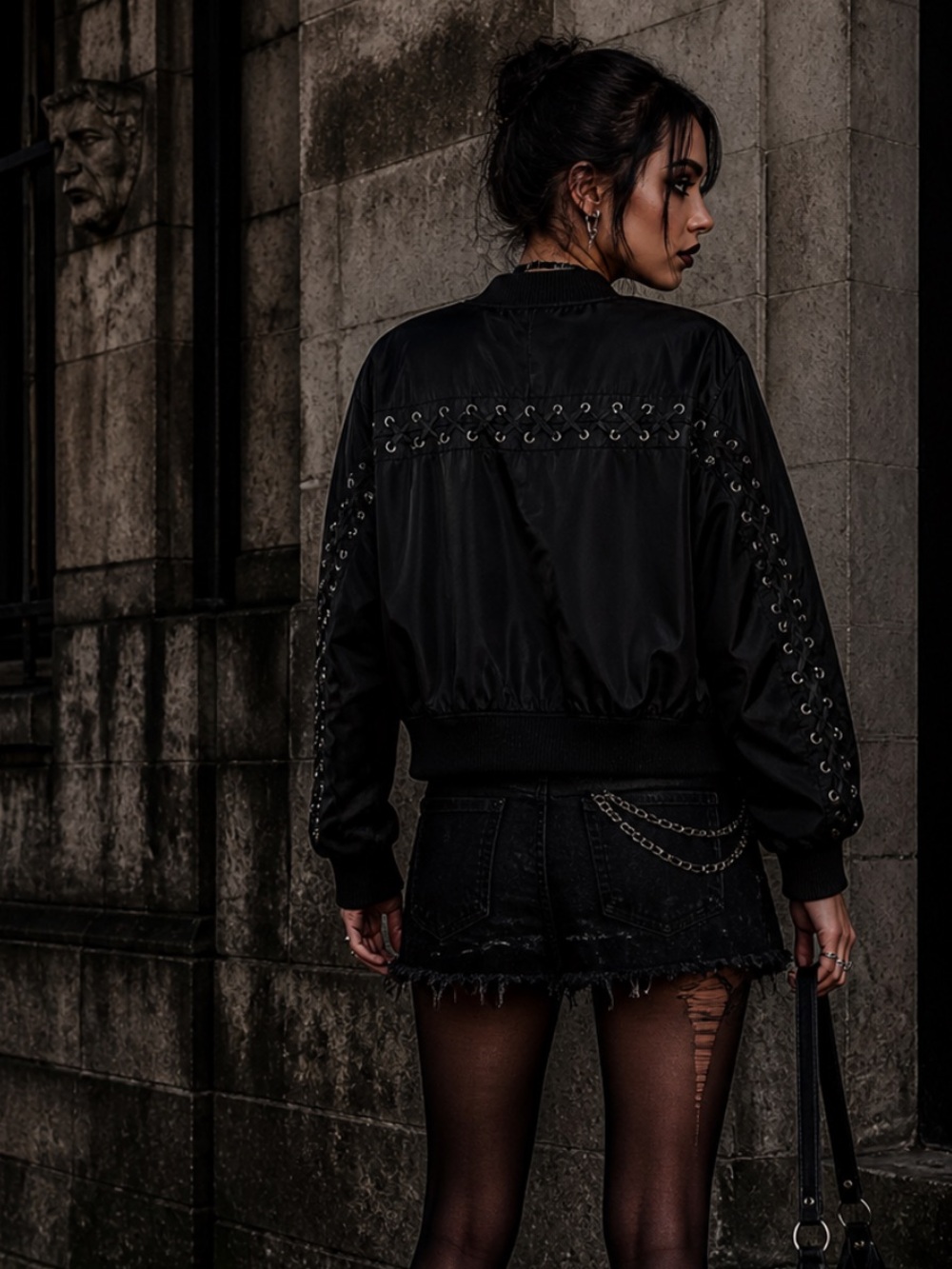 Black leather jacket